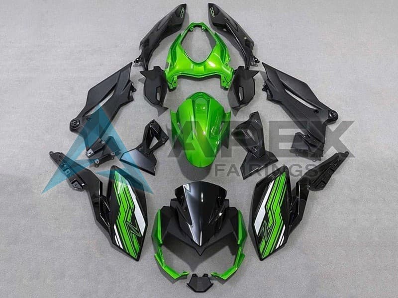 Green White Black - Kawasaki Z400 (2018-2025) ABS Fairings | Apex Fairings