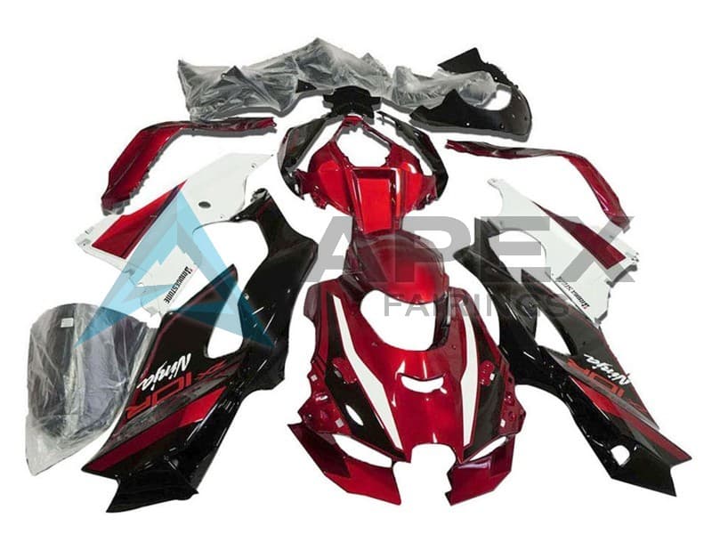 Red White Glossy Black - Kawasaki ZX-10R (2021-2025) ABS Fairings | Apex Fairings