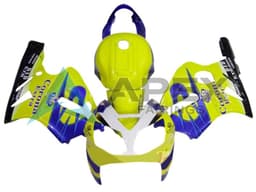 Yellow White Blue Corona tra - Kawasaki ZX-12R (2002-2006) ABS Fairings | Apex Fairings — view 1
