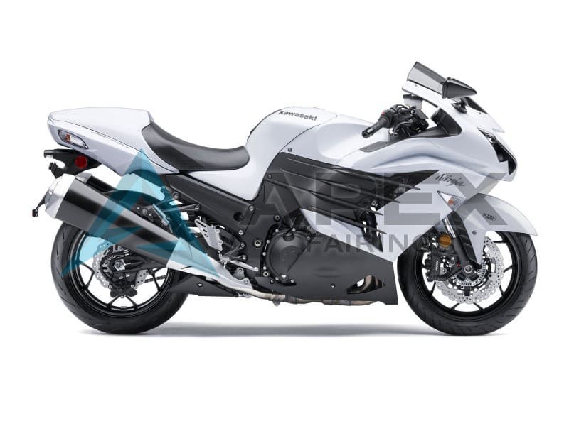 White Matte Black - Kawasaki ZX-14R (2012-2026) ABS Fairings | Apex Fairings