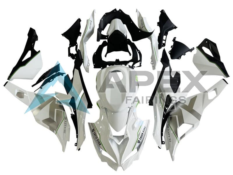 White Silver Green Black Trick Star - Kawasaki ZX-25R (2019-2026) ABS Fairings | Apex Fairings