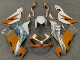 White Silver Orange - Kawasaki ZX-6R (2019-2023) ABS Fairings | Apex Fairings — view 1