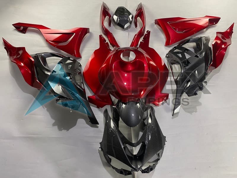 Red Carbon Fiber - Kawasaki ZX-6R (2024-2026) ABS Fairings | Apex Fairings