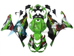 Green Black Red Yellow Dunlop - Kawasaki ZX-6R (2024-2026) ABS Fairings | Apex Fairings — view 1