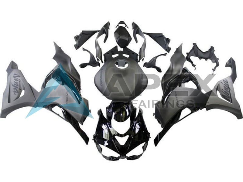 Matte Black Matte Grey Glossy Black - Kawasaki ZX-6R (2024-2026) ABS Fairings | Apex Fairings