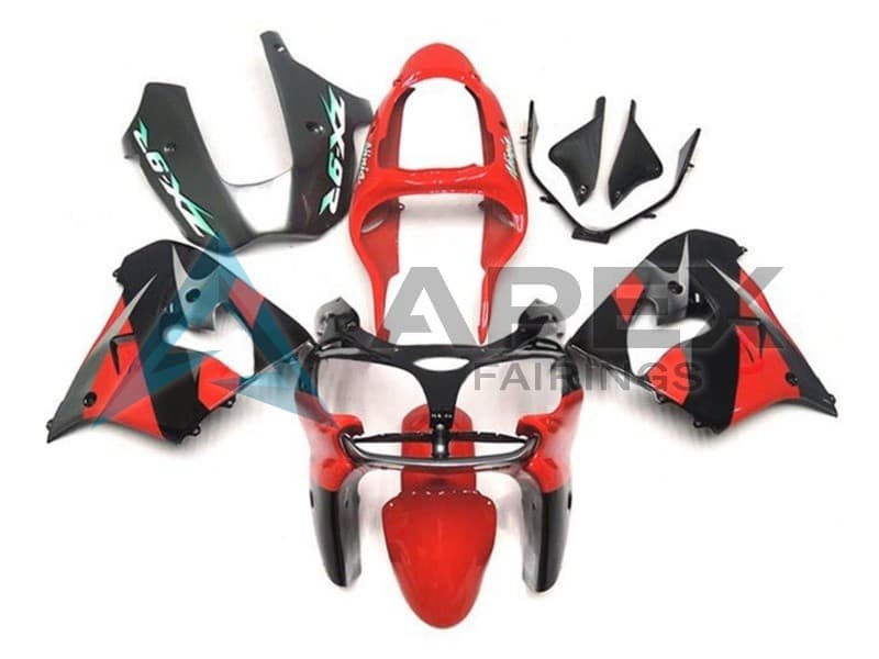 Red Black Silver - Kawasaki ZX-9R (2002-2003) ABS Fairings | Apex Fairings