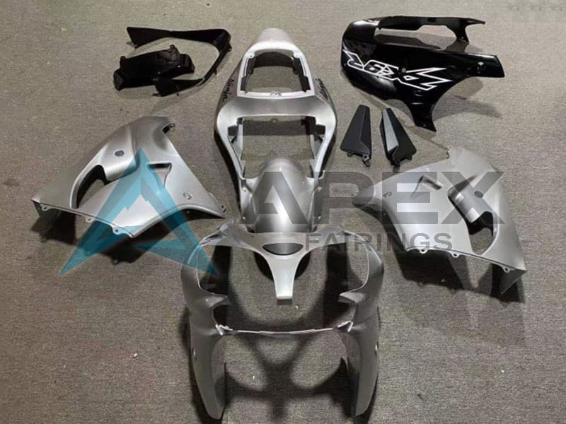 Silver Glossy Black - Kawasaki ZX-9R (2002-2003) ABS Fairings | Apex Fairings