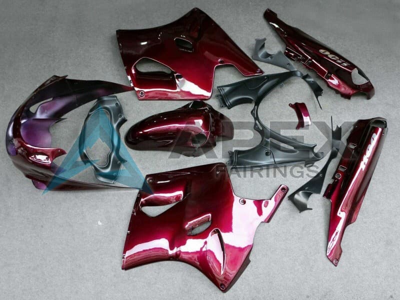 Dark Red - Kawasaki ZZR1100 (1993-2003) ABS Fairings — Style FE2 | Apex Fairings