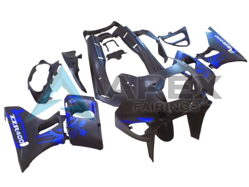 Matte Black Blue - Kawasaki ZZR400 (1993-2007) ABS Fairings | Apex Fairings