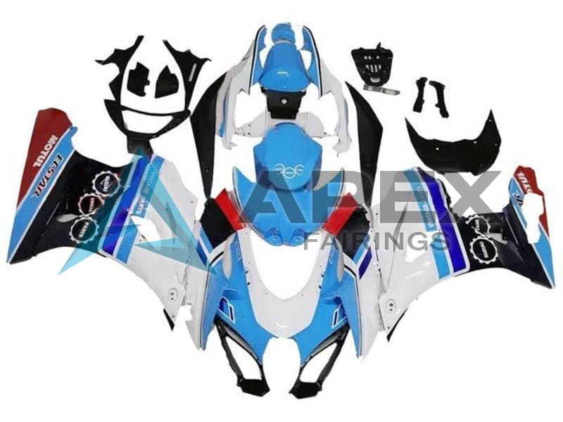 White Blue Stripe Red - Suzuki GSX-R1000 (2017-2026) ABS Fairings | Apex Fairings