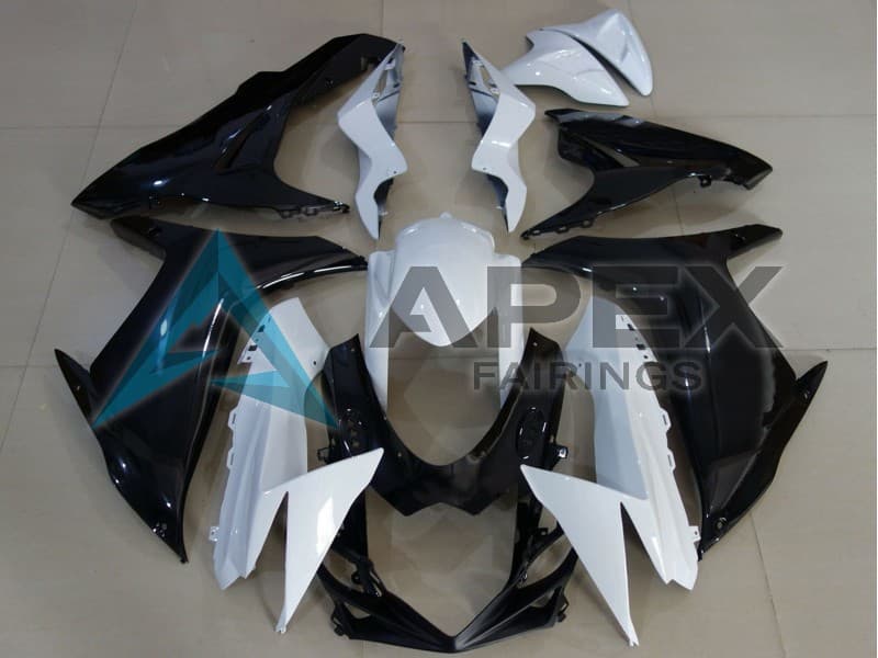White Glossy Black - Suzuki GSX-R600 (2011-2026) ABS Fairings — Style FE170 | Apex Fairings