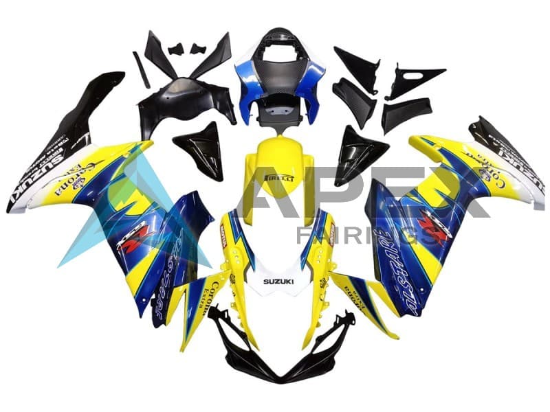 Yellow Blue White Black Corona Extra Alstare - Suzuki GSX-R600 (2011-2026) ABS Fairings | Apex Fairings