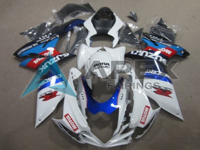 White Blue Motul - Suzuki GSX-R750 (2011-2026) ABS Fairings | Apex Fairings