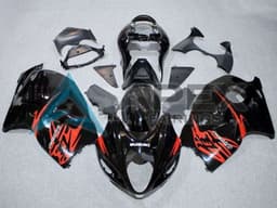 Glossy Black Red - Suzuki GSX-R1300 Hayabusa (1999-2007) ABS Fairings | Apex Fairings — view 1