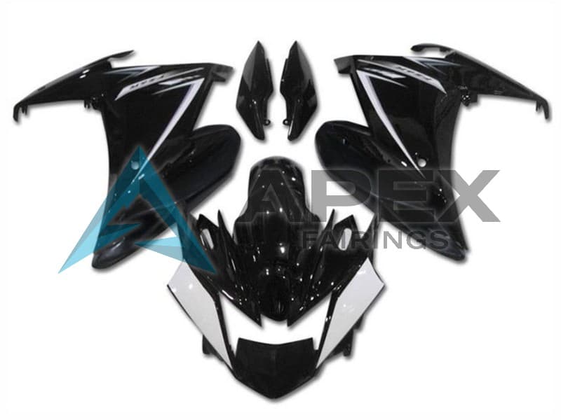 Glossy Black White - Yamaha FZ6R / XJ6 Diversion F (2009-2015) ABS Fairings | Apex Fairings