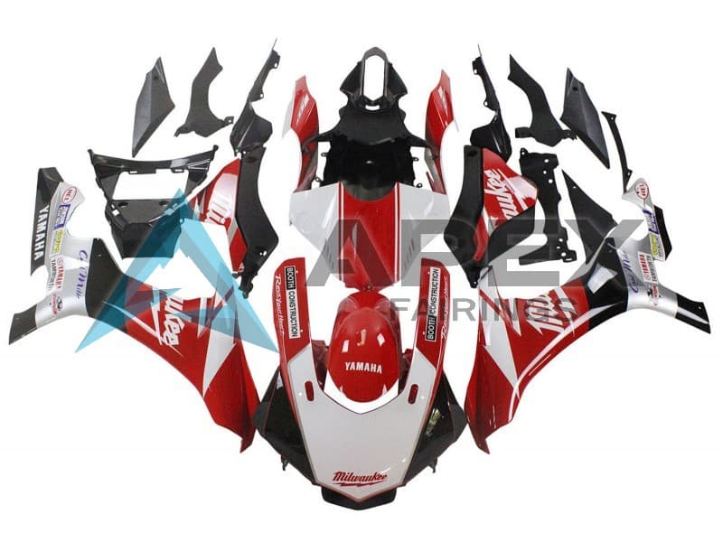 White Red Black Milwaukee - Yamaha R1 / YZF-R1 (2020-2026) ABS Fairings | Apex Fairings