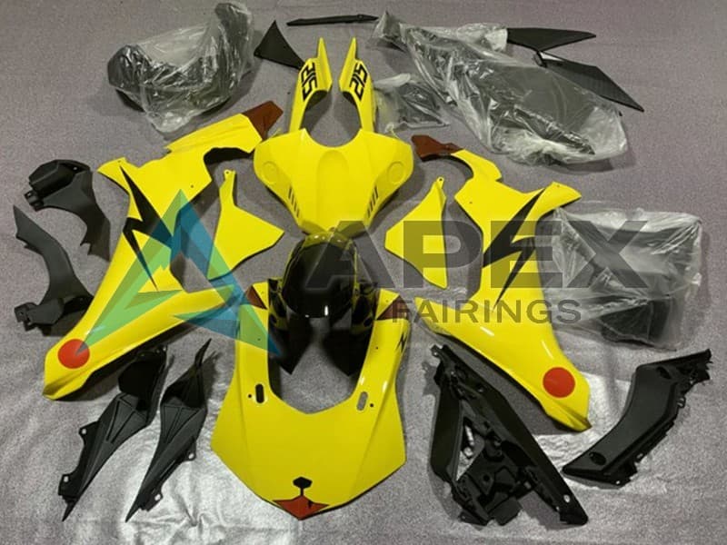 Yellow Red Pikachu - Yamaha R1 / YZF-R1 (2020-2026) ABS Fairings | Apex Fairings