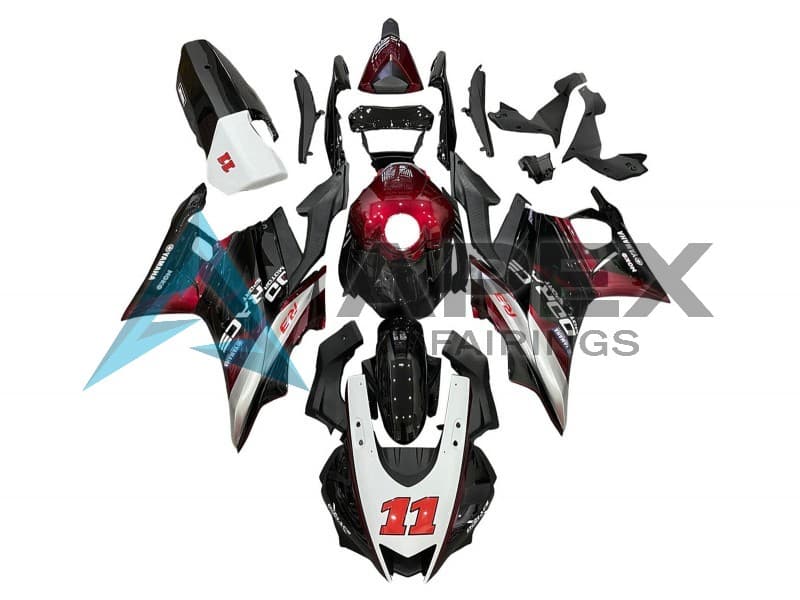 Red Silver Black 11 - Yamaha R3 / R25 / YZF-R3 / YZF-R25 (2022-2024) ABS Fairings | Apex Fairings