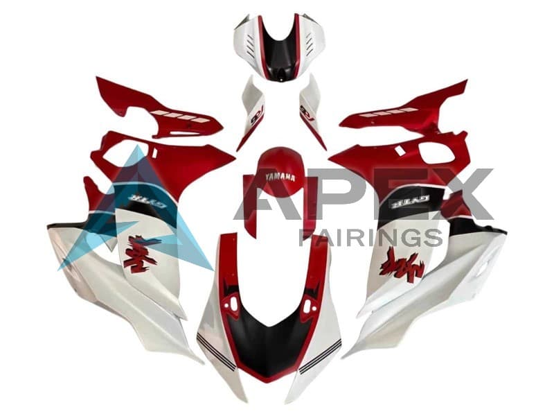 White Red Black - Yamaha R6 / YZF-R6 (2017-2020) ABS Fairings — Style FE122 | Apex Fairings