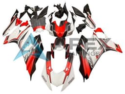 White Red Black - Yamaha R6 / YZF-R6 (2017-2020) ABS Fairings — Style FE125 | Apex Fairings — view 1