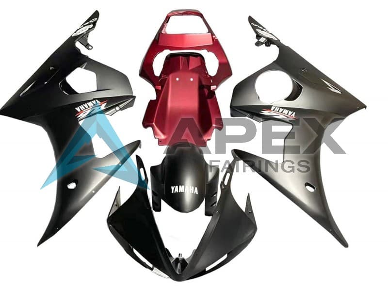 Red Matte Black - Yamaha R6S / YZF-R6S (2006-2009) ABS Fairings — Style FE27 | Apex Fairings