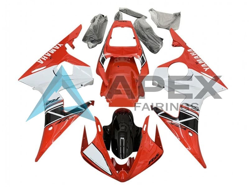 Red White Black - Yamaha R6S / YZF-R6S (2006-2009) ABS Fairings | Apex Fairings