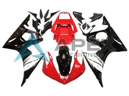 Red White Glossy Black - Yamaha R6S / YZF-R6S (2006-2009) ABS Fairings | Apex Fairings — view 1