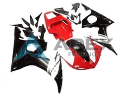 Red White Glossy Black - Yamaha R6S / YZF-R6S (2006-2009) ABS Fairings | Apex Fairings — view 3