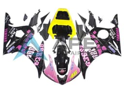 Yellow Pink Glossy Black Rossi Repsol 46 - Yamaha R6S / YZF-R6S (2006-2009) ABS Fairings | Apex Fairings — view 1