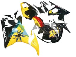 Yellow Red Glossy Black 46 - Yamaha R6S / YZF-R6S (2006-2009) ABS Fairings | Apex Fairings — view 2