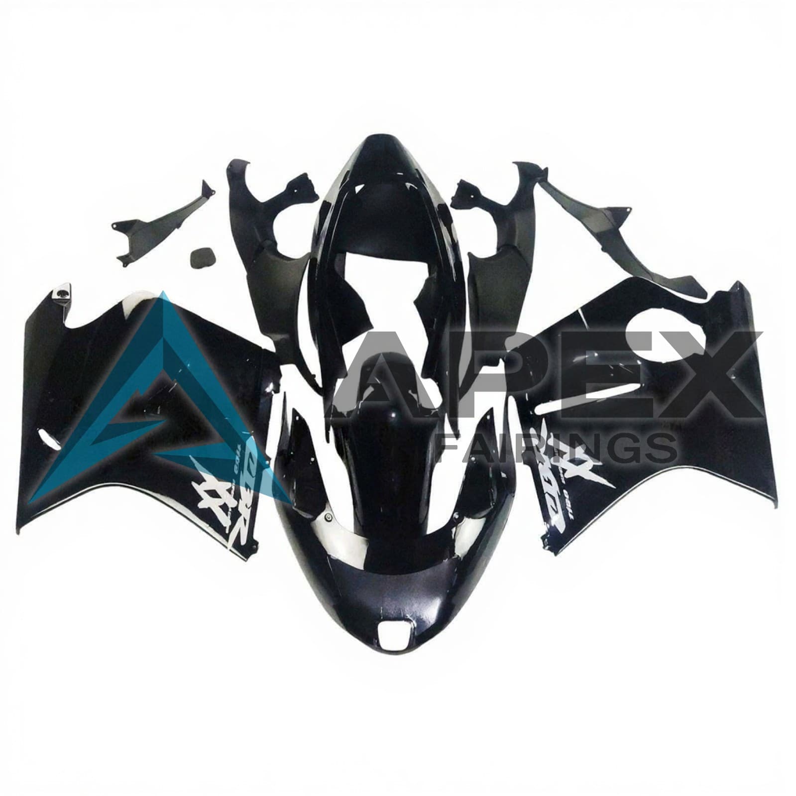 Black with White CBR - Honda CBR1100XX SuperBlackBird (1996-2007) ABS Fairings | Apex Fairings