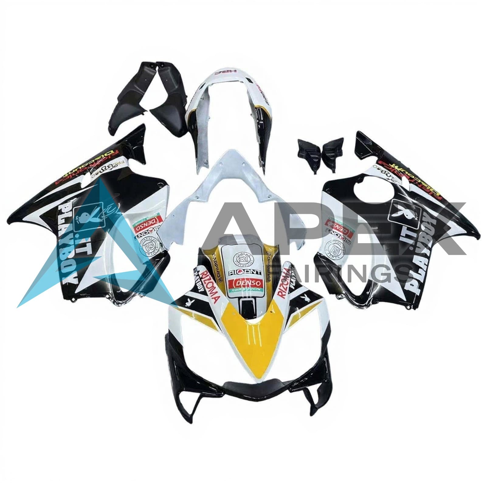 White & Black - Honda CBR600 F4i (2004-2007) ABS Fairings | Apex Fairings