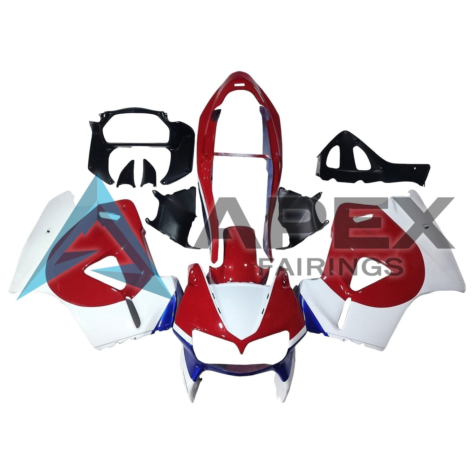 Red & White & Black - Honda VFR800 Viffer / Interceptor (1998-2001) ABS Fairings | Apex Fairings
